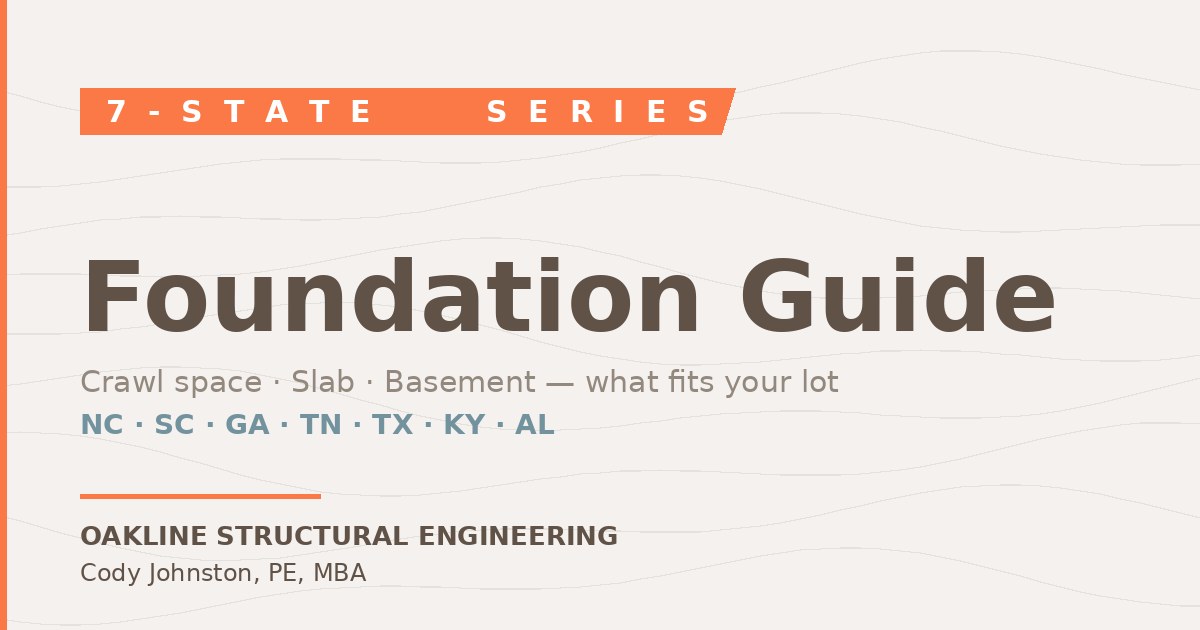 Crawl Space vs. Slab vs. Basement in North Carolina — Oakline Structural Engineering blog featured image