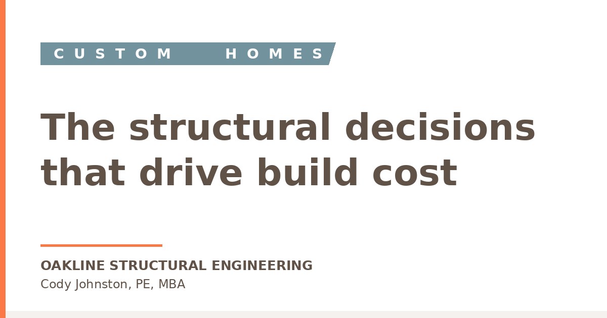 The Structural Decisions That Quietly Add $30,000 to a Custom Home — Oakline Structural Engineering blog featured image